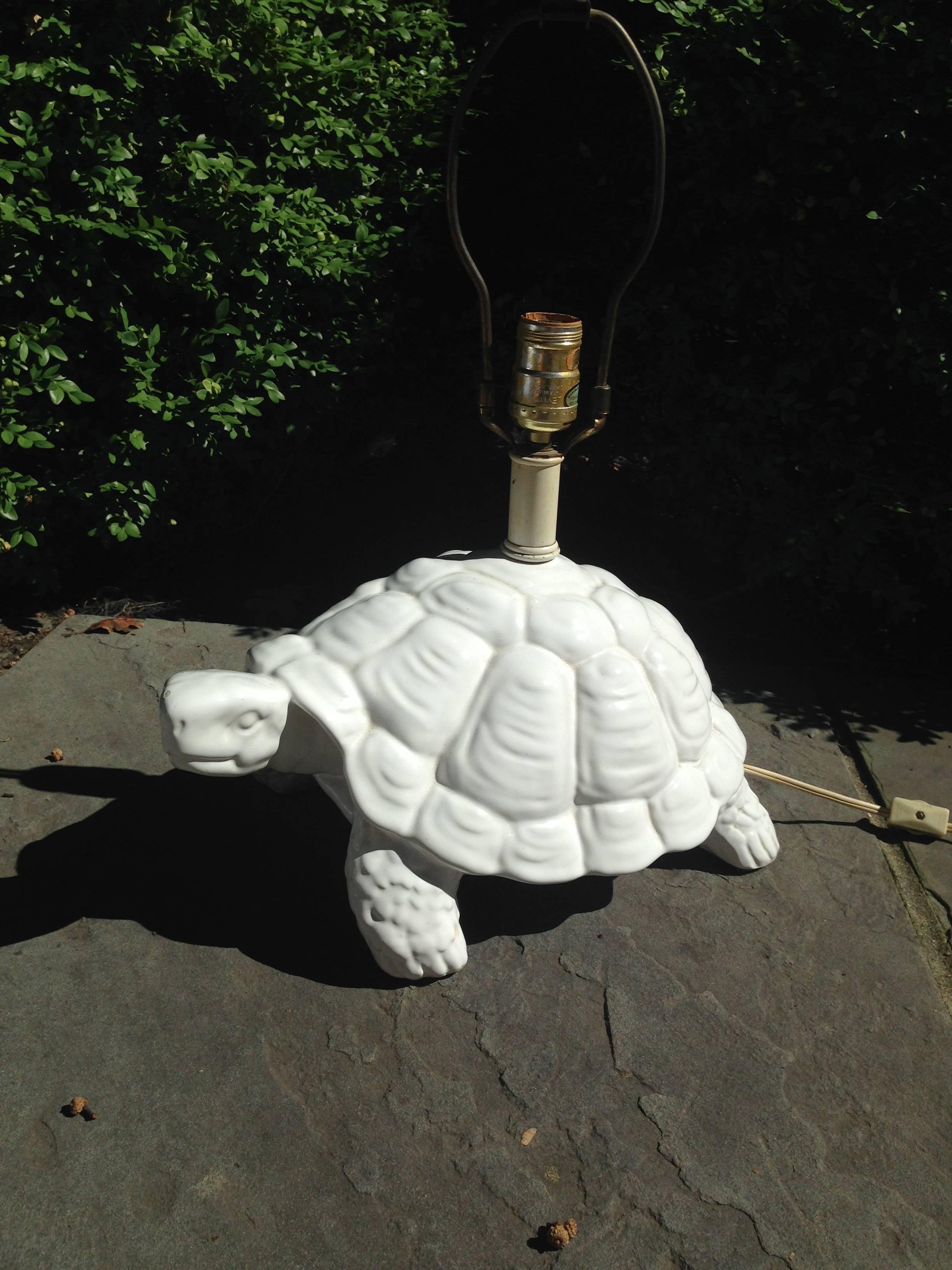 Pair of Vintage Italian Tortoise Table Lamps In Good Condition In Southampton, NY