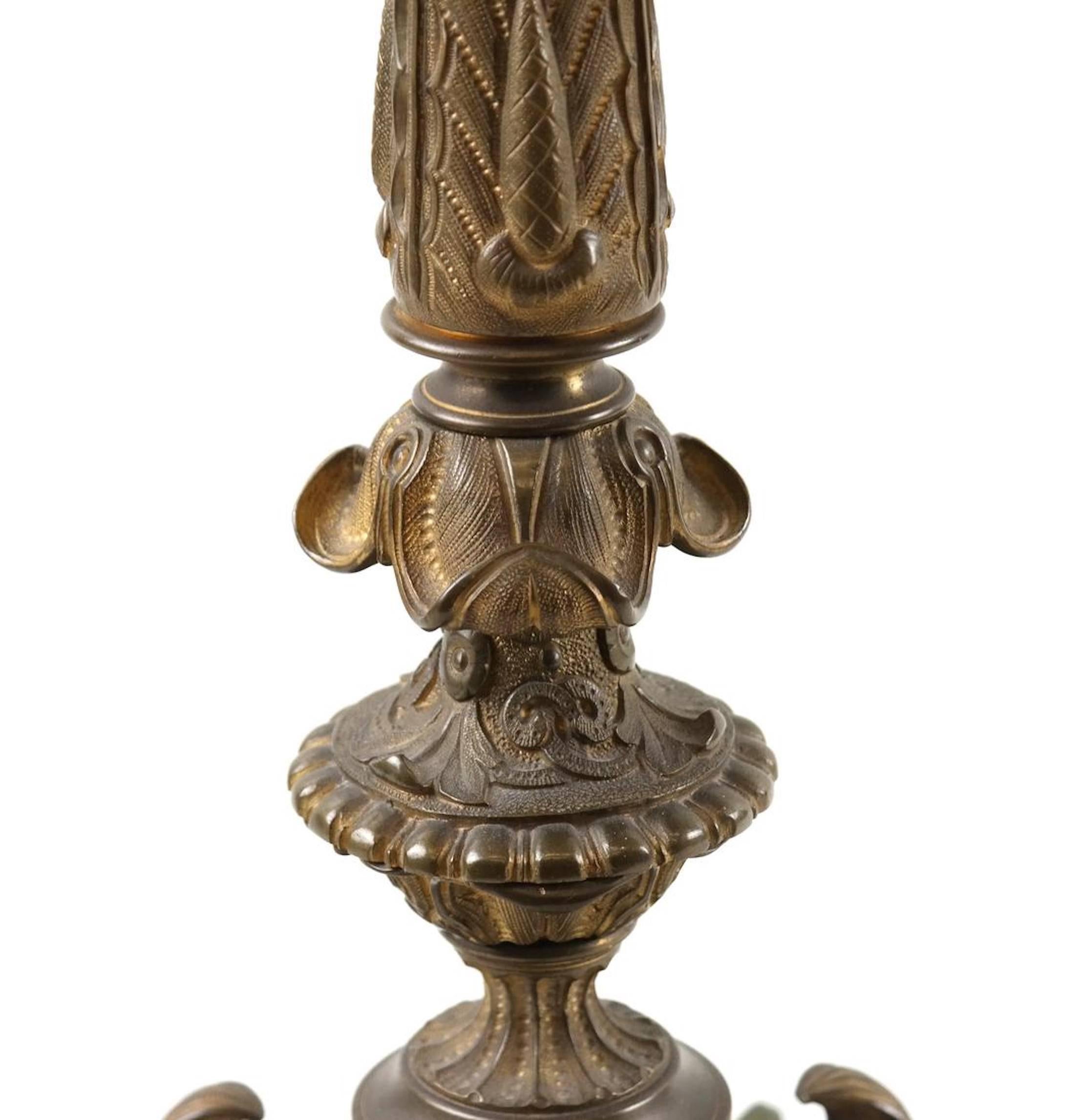 Gilt Bronze Table Lamp in the Charles X Taste