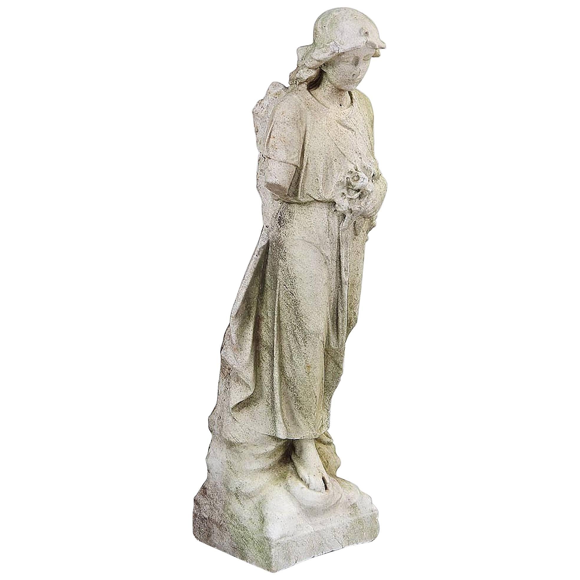 Romantic Period "Fallen Angel" Marble Sculpture