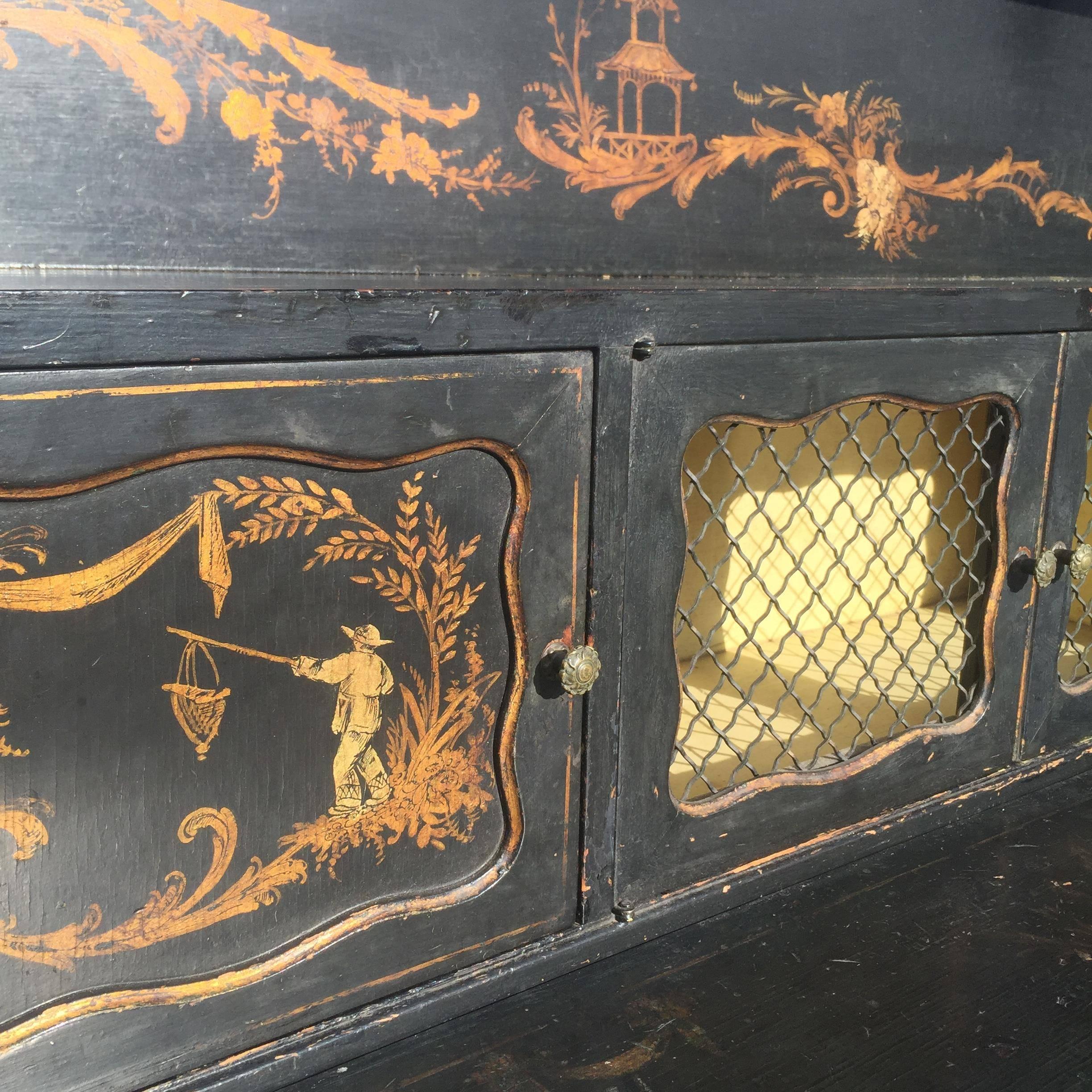 Wood Regency Chinoiserie Secretary, 1940