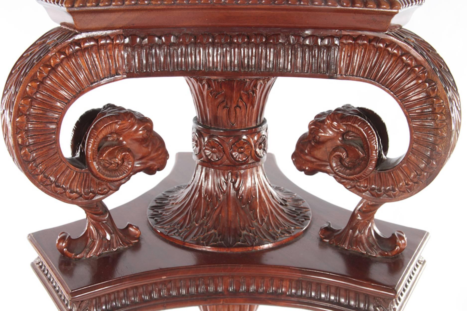 Neoclassical Carved Mahogany Athenienne For Sale