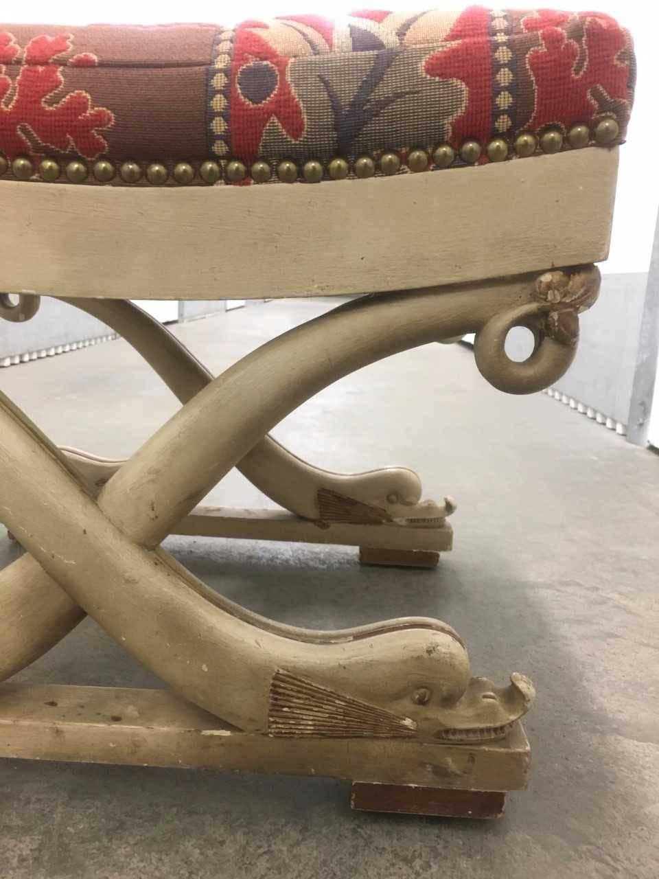 Upholstery Continental Dolphin Form Stool