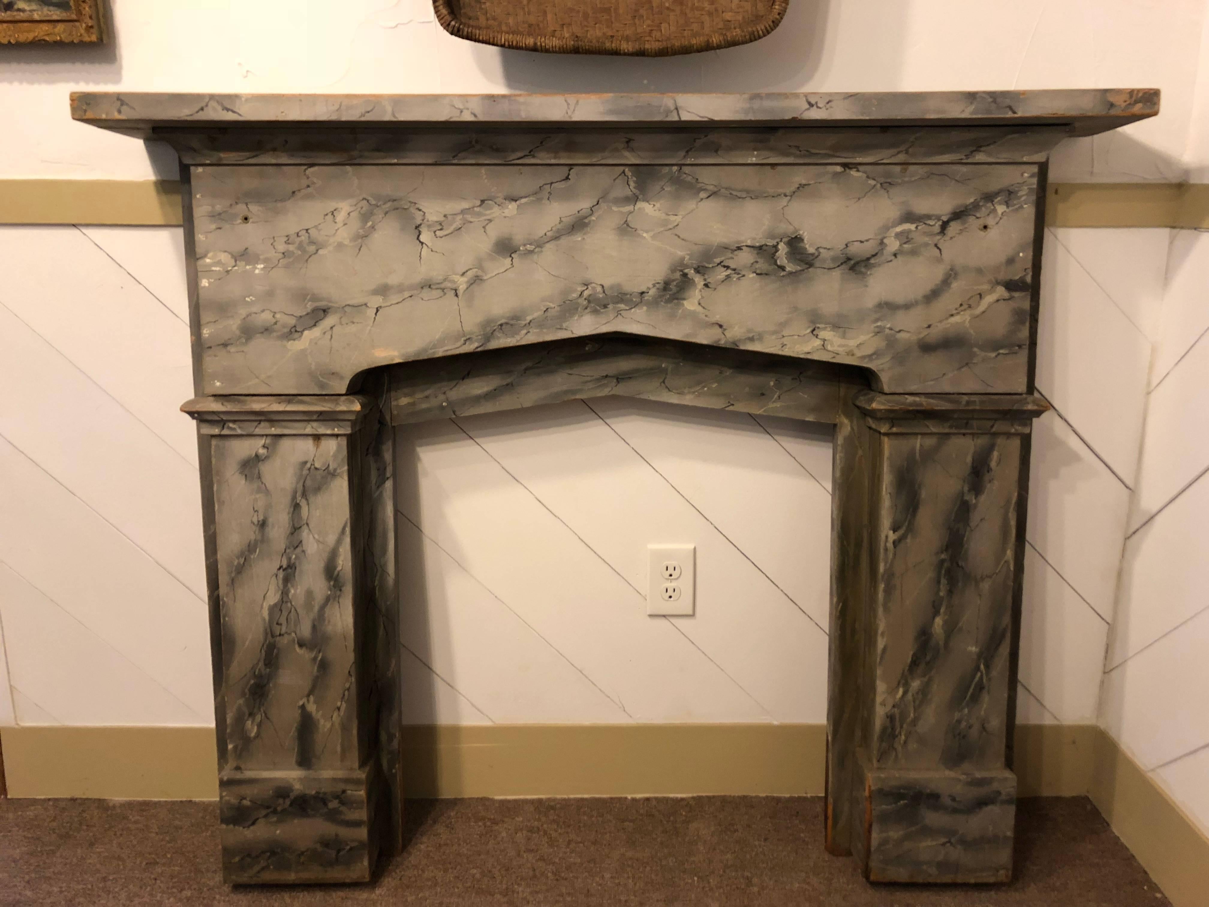 Faux Painted Mantle  For Sale 2