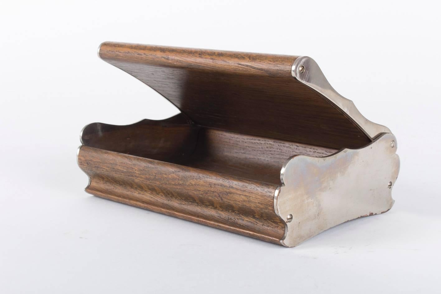 Mid-20th Century Early Curved Art Deco Cigar Dispenser by Carl Auböck Made of Cherrywood For Sale