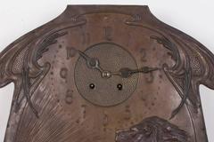 Fine Bronze-Mounted Egyptian Revival Art Nouveau Wall Clock, Vienna Secession
