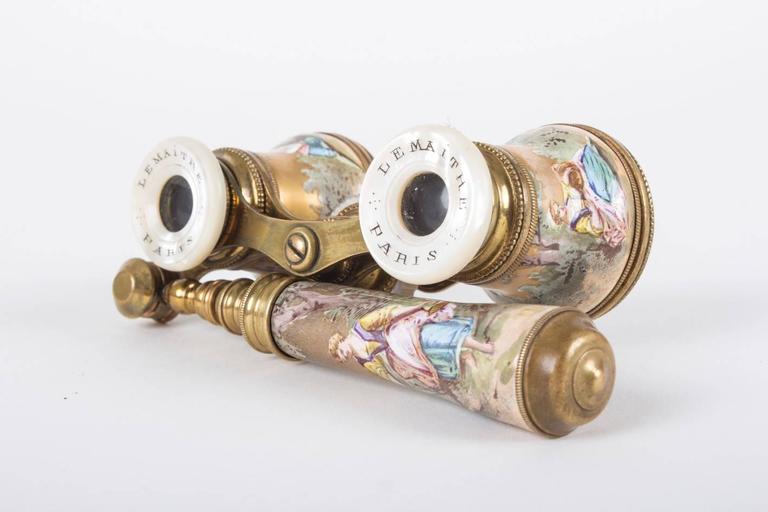 Lemaitre Paris French Opera Binocular Glasses Made of Gilt Bronze and