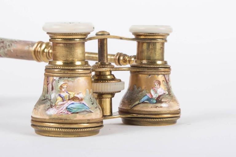 Lemaitre Paris French Opera Binocular Glasses Made of Gilt Bronze and