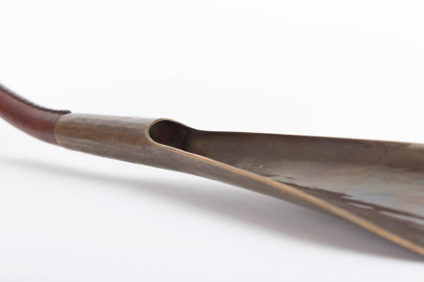 Mid-20th Century Absolutely Rare Mid-Century Massive Brass Auböck Shoehorn, Vienna, circa 1950s For Sale