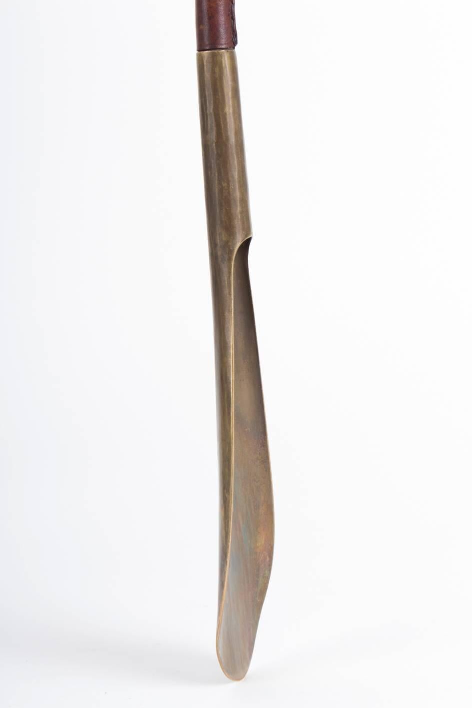 Absolutely Rare Mid-Century Massive Brass Auböck Shoehorn, Vienna, circa 1950s For Sale 3