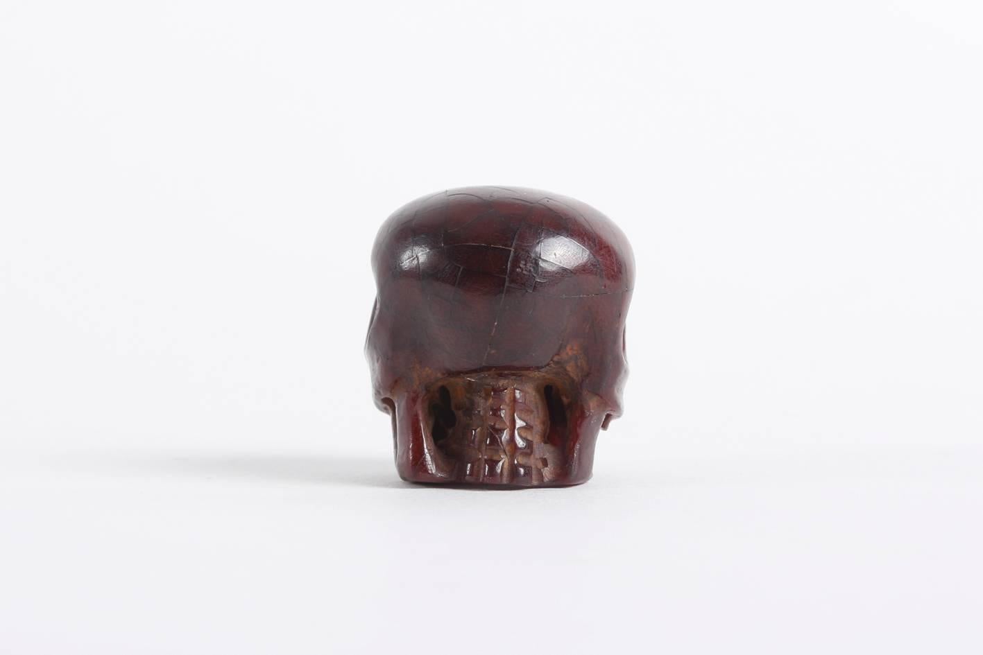 Meiji Rare and Decorative 18th or 19th Century Japanese Amber Skull For Sale