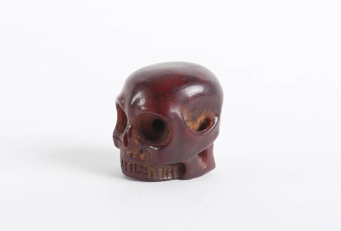 Early 19th Century Rare and Decorative 18th or 19th Century Japanese Amber Skull For Sale