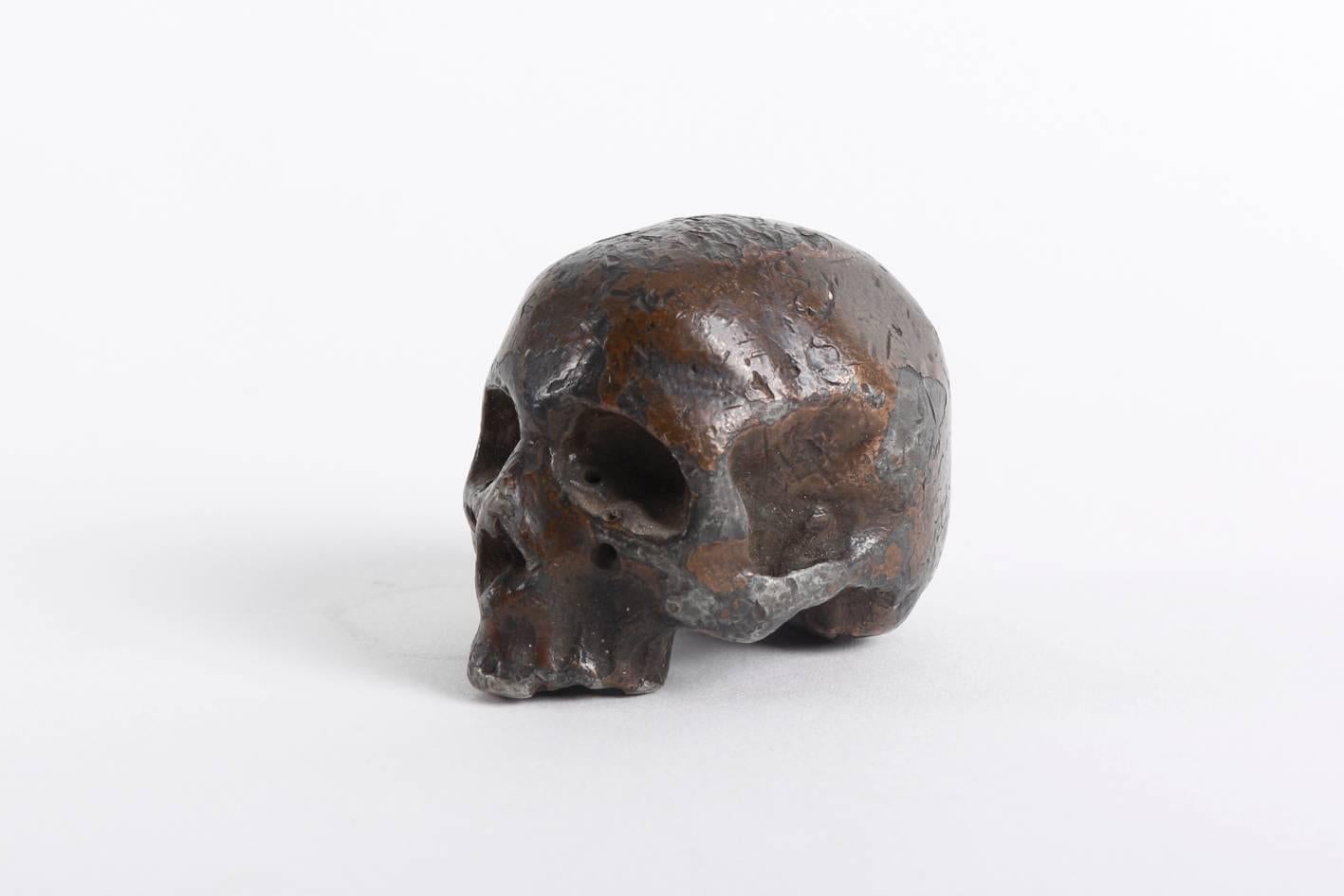 Rare and Decorative Memento Mori Lead Skull, 18th Century In Excellent Condition In Vienna, Vienna