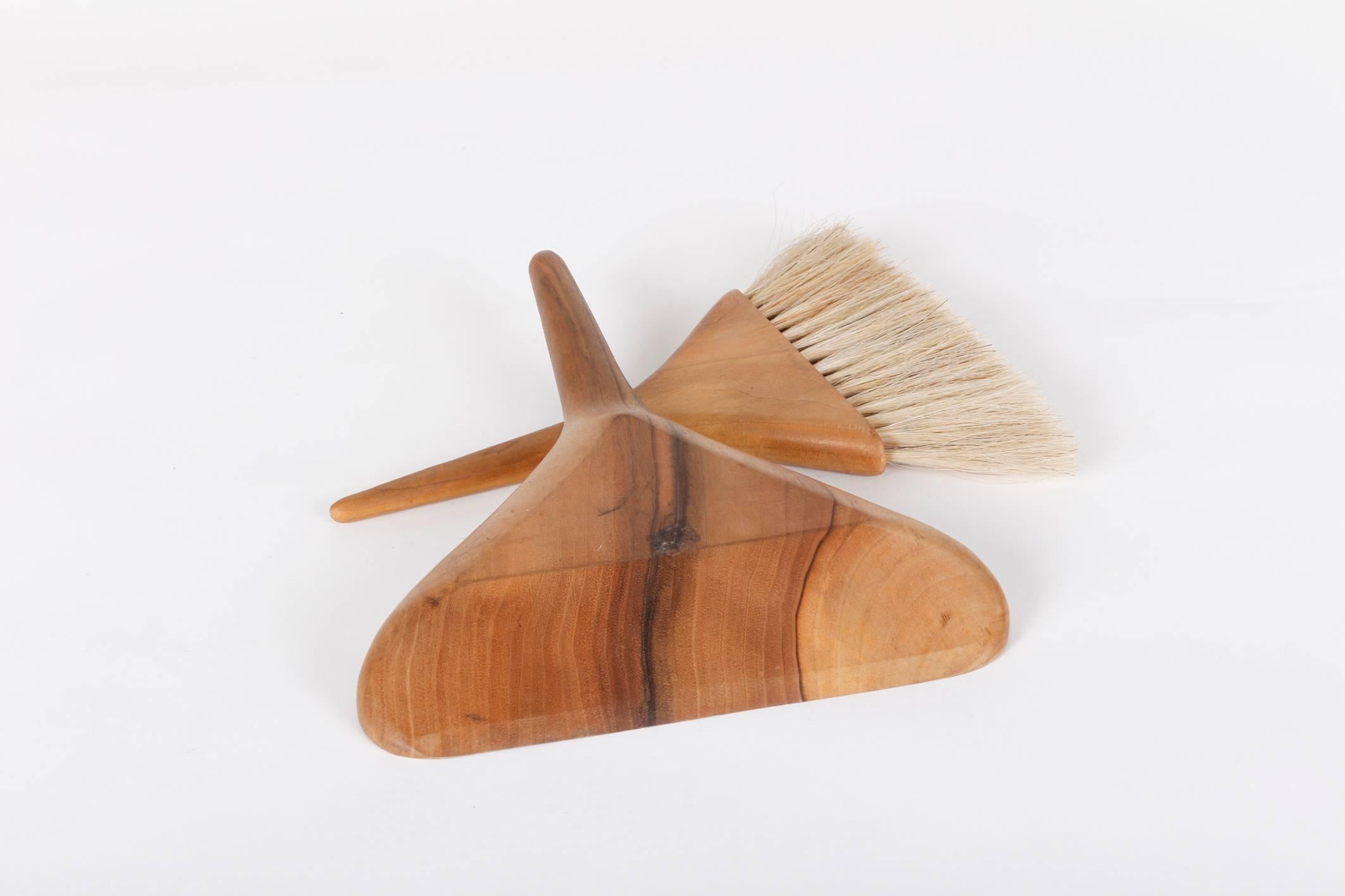 Original Mid-Century Carl Aubock Walnut Brush and Dustbin For Sale 1