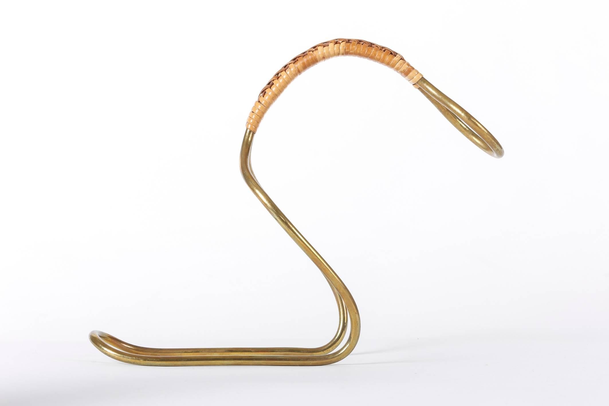 Model 3601, manufactured by the infamous Auböck workshop in Vienna, circa 1950, made of brass and bamboo.