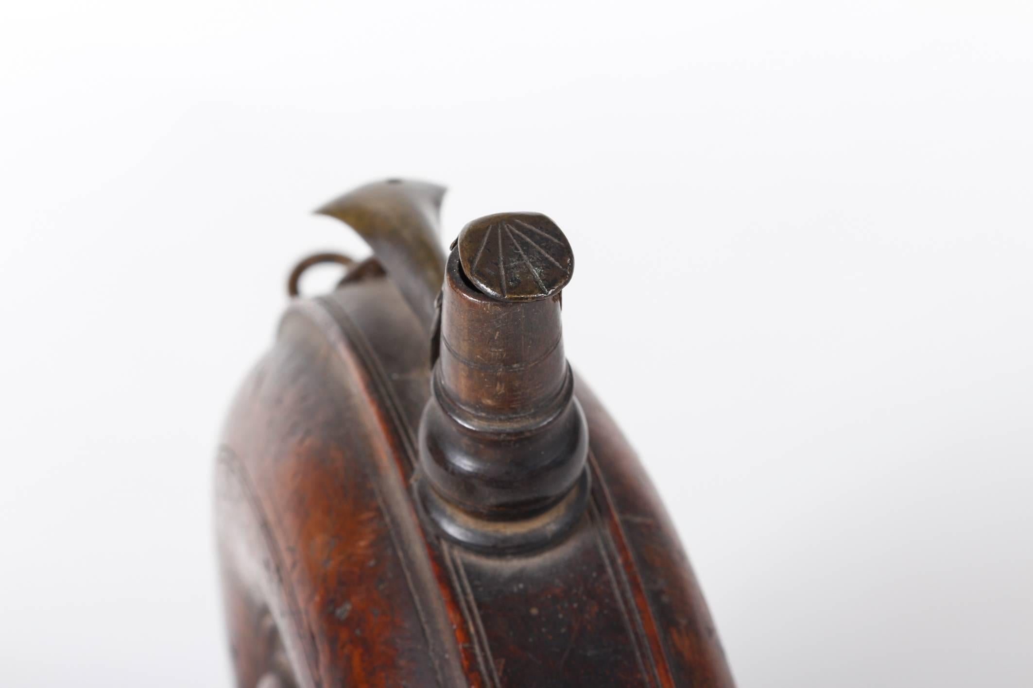 18th Century and Earlier Rare German Powder Flask, circa 1600 For Sale