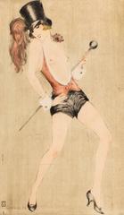 Etching by Vala Moro, Vienna Depicting an Art Deco Dancing Nude, Chanson