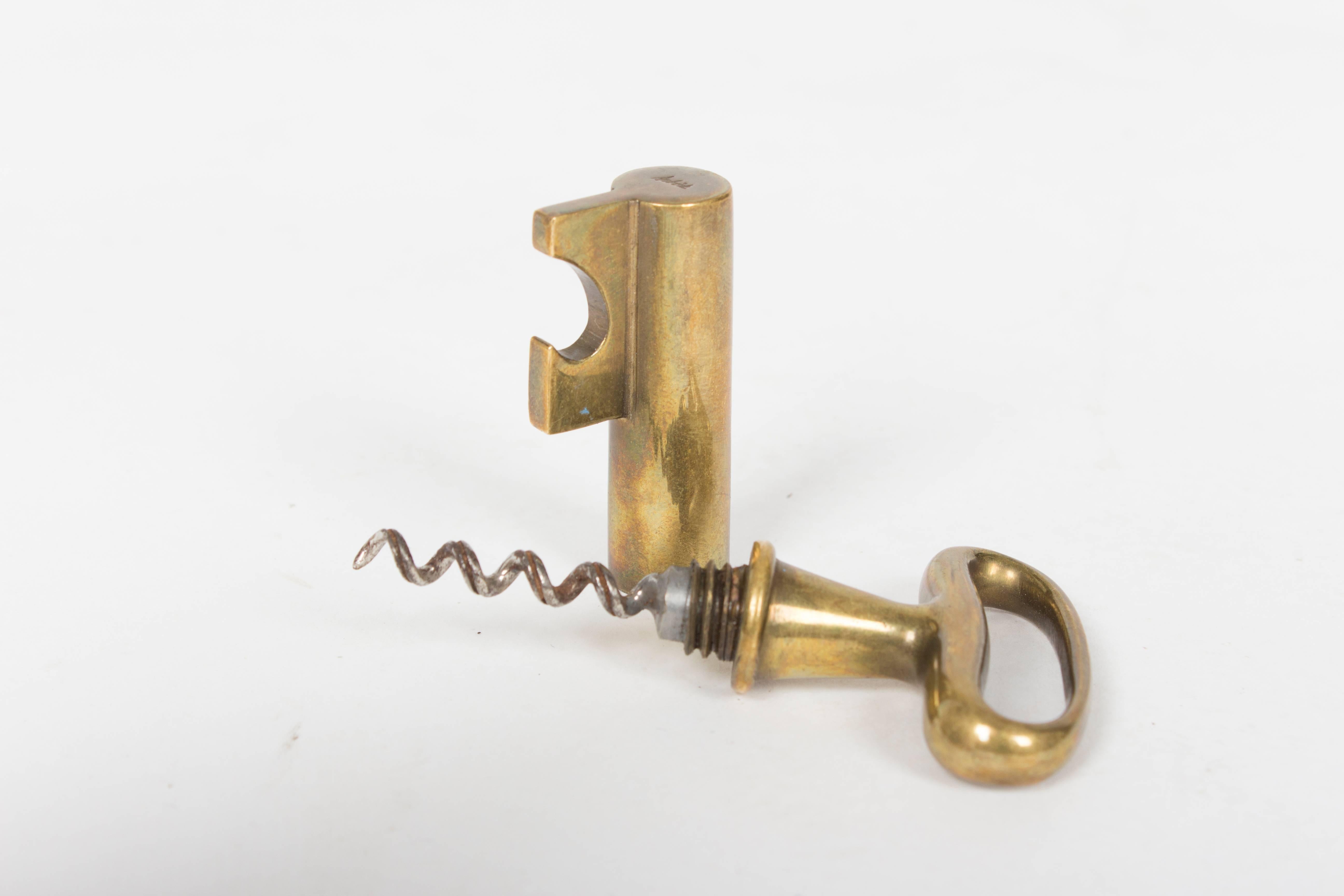 Austrian Rare Baby Size Key Corkscrew, Signed Auböck, Vienna, 1950s