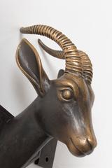 Massive Brass Door Handle Depicting a Gazelle by the Hagenauer Workshop Vienna