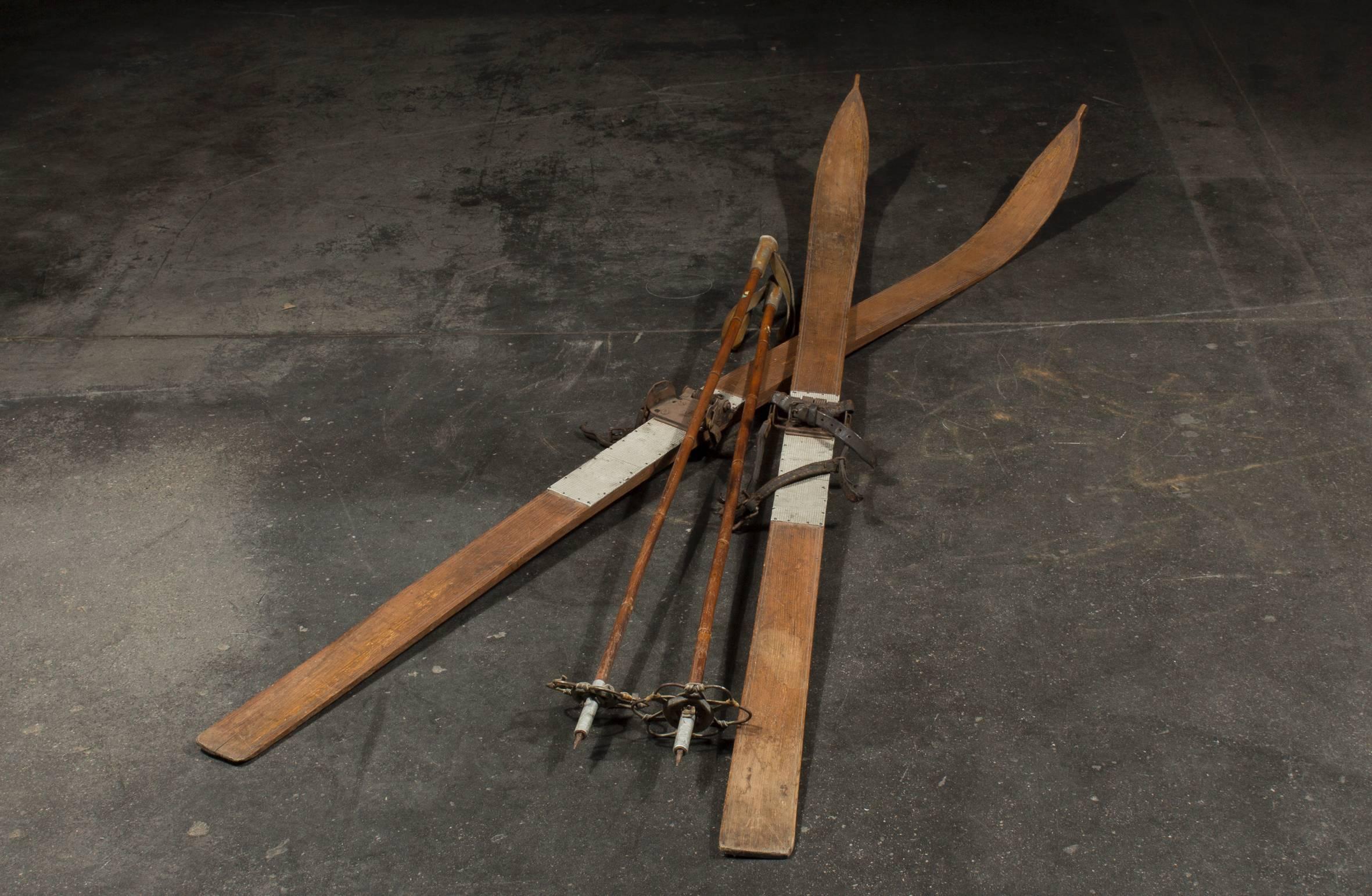 Early 20th Century Early circa 1920 Set of Austrian Skis