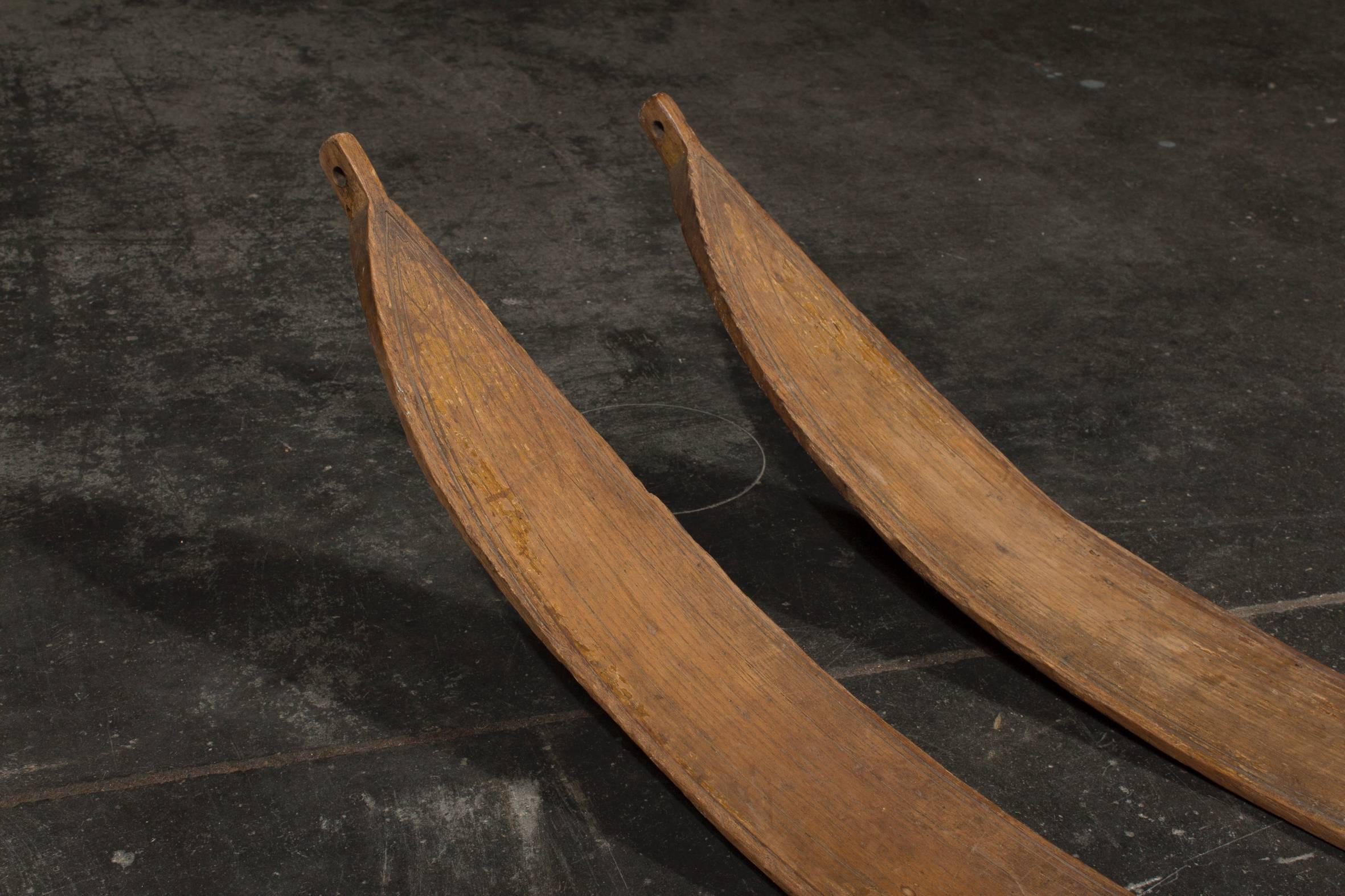 Early circa 1920 Set of Austrian Skis In Good Condition In Vienna, Vienna