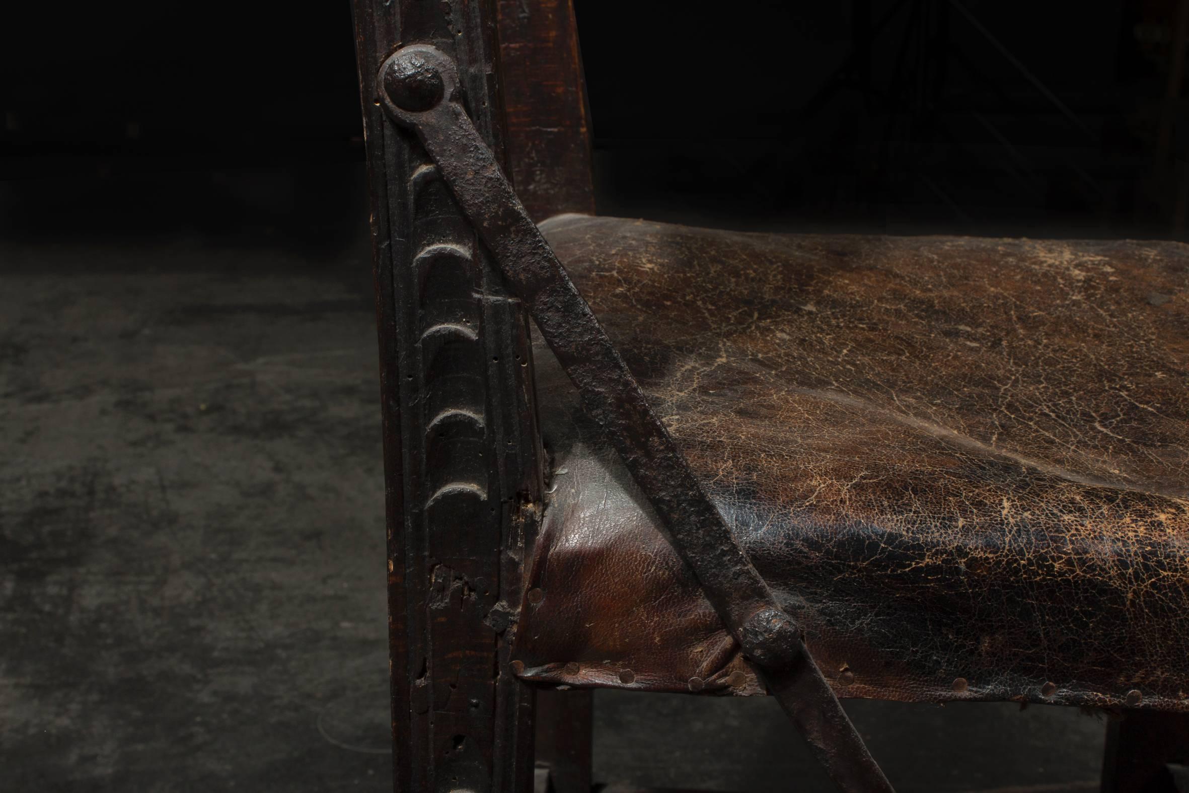 17th Century Carved Renaissance Chair in Untouched Condition 1