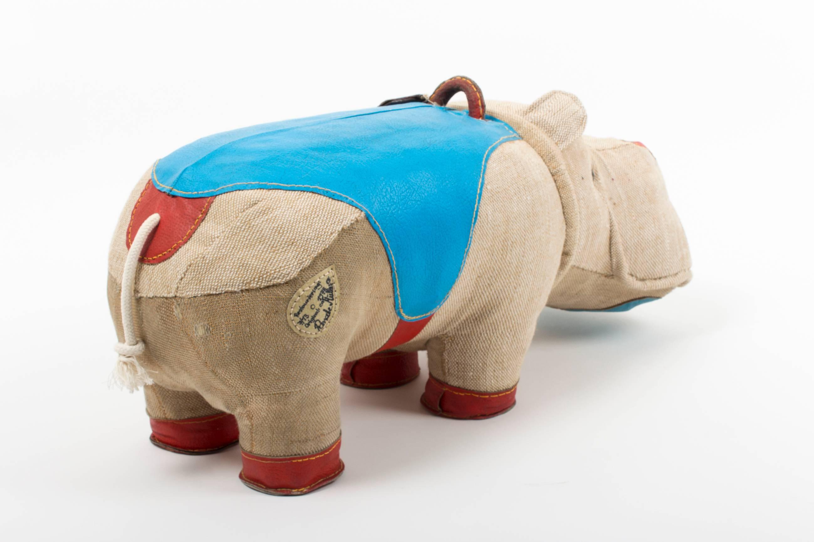Mid-20th Century Signed 'Therapeutic Toy' Hippopotamus by Renate Müller, Designed in 1968