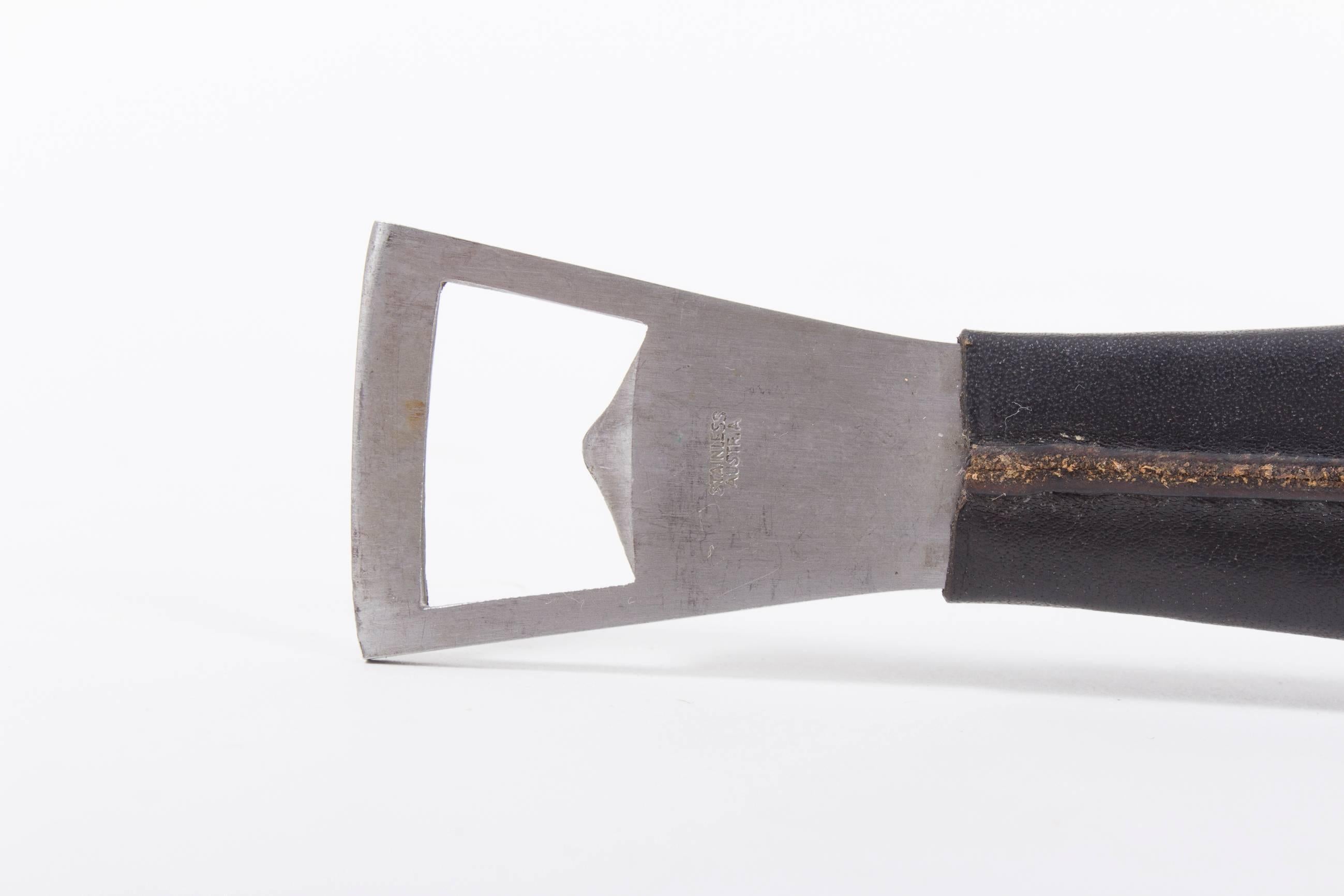 Mid-20th Century Large Leather Fish Opener by Carl Auböck Designed in 1950s For Sale