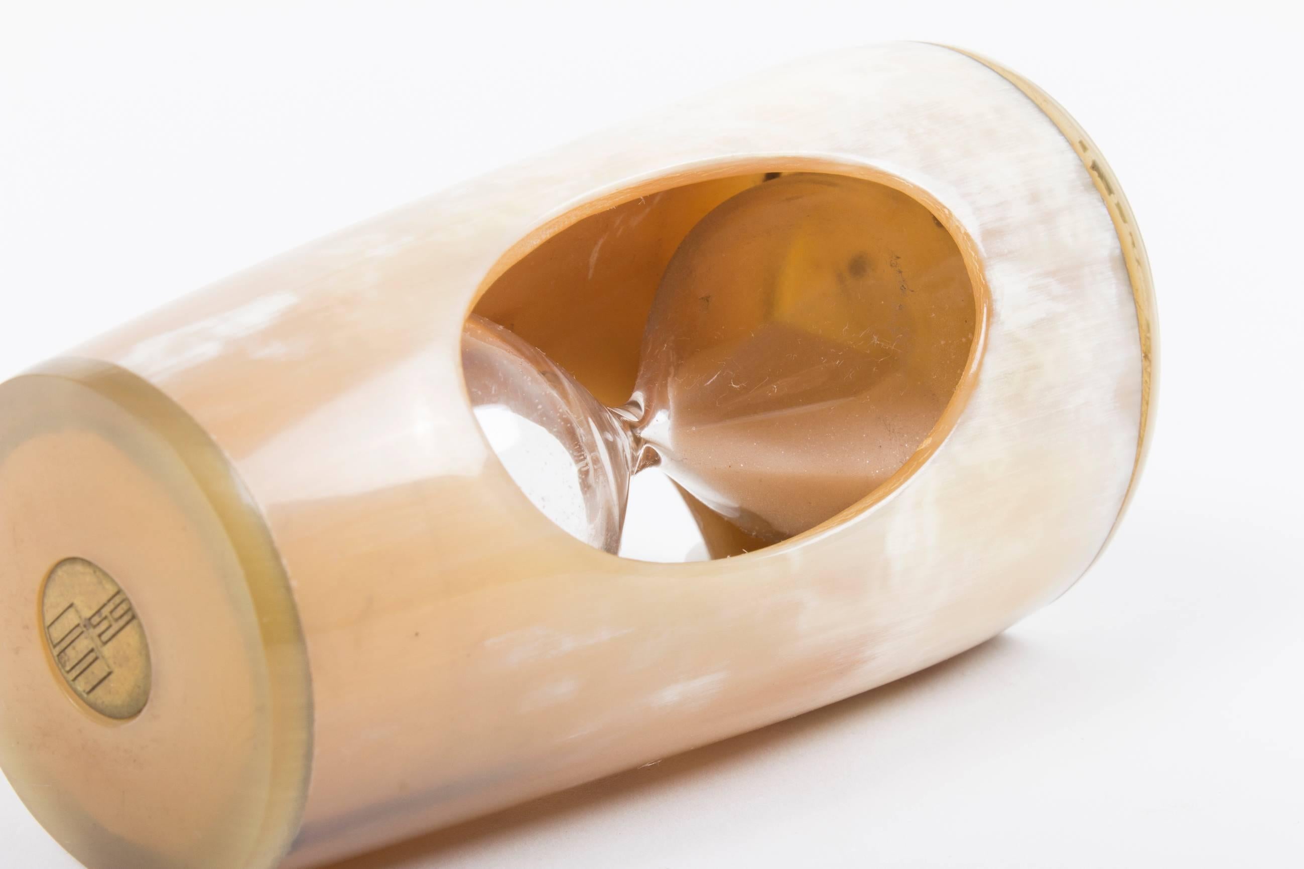 Glass Rare Auböck Horn Sandglass or Hourglass  For Sale