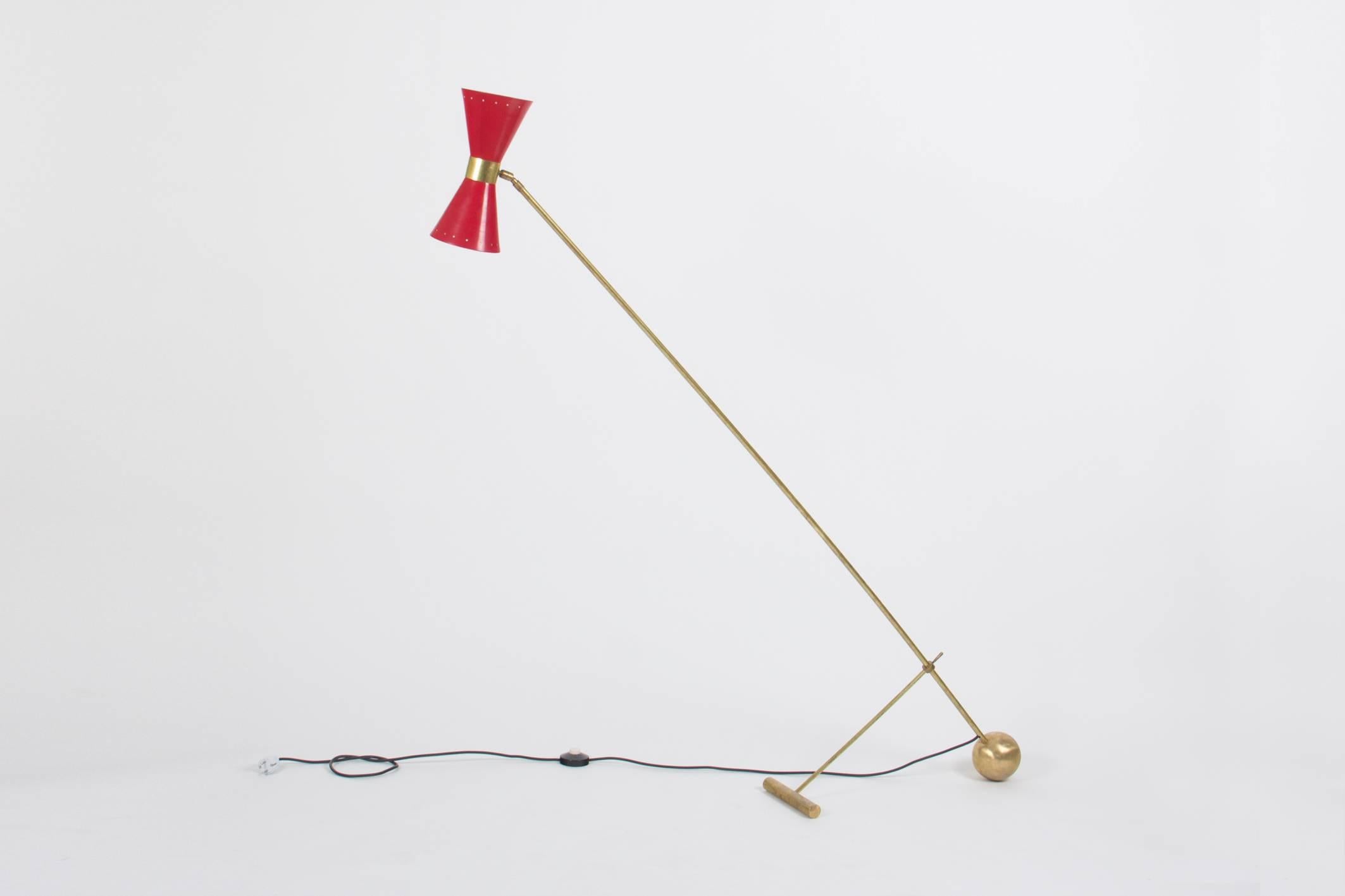 Striking Italian Mid-Century Stilnovo Floor Lamp In Good Condition In Vienna, Vienna