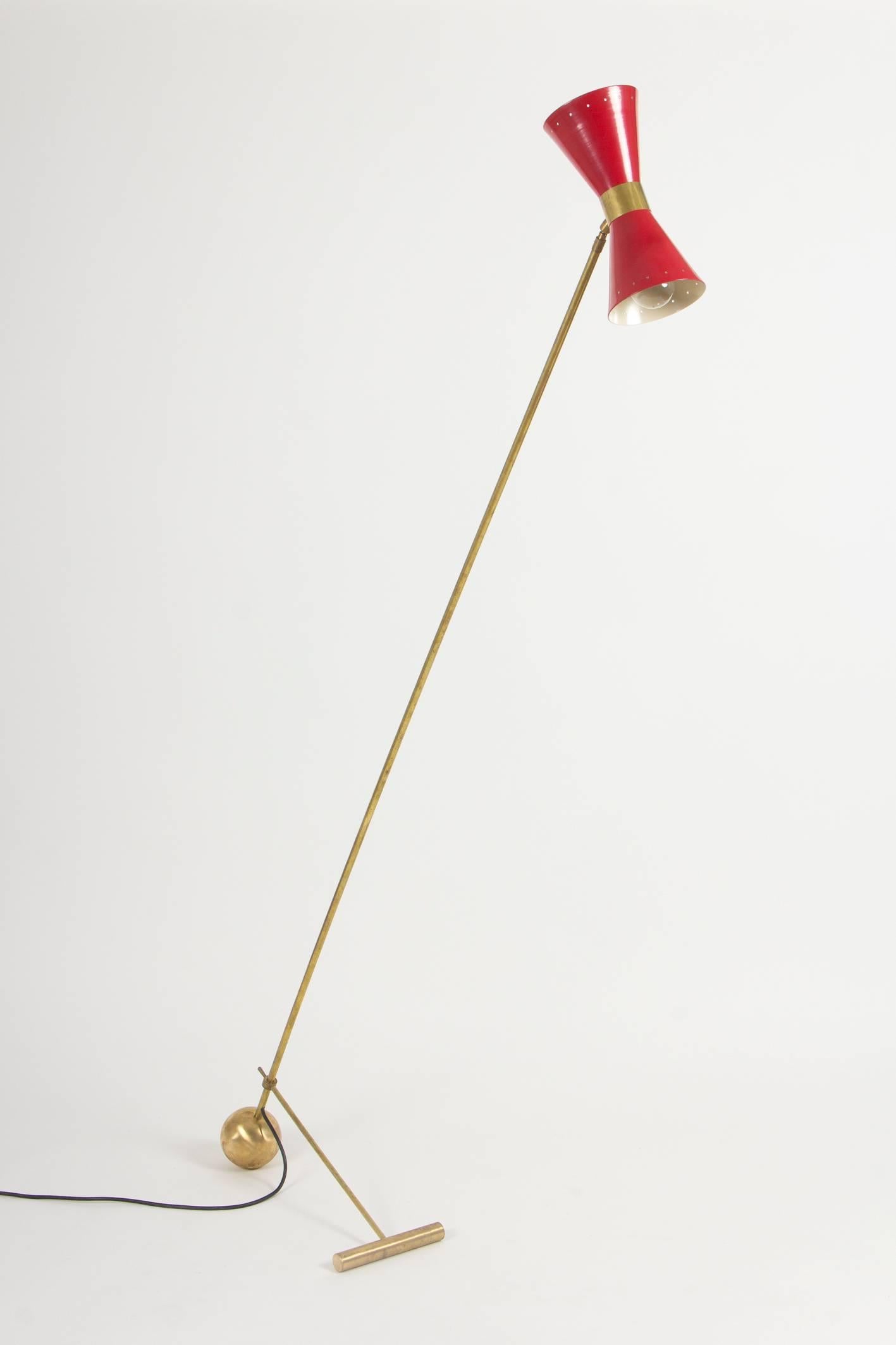 Mid-Century Modern Striking Italian Mid-Century Stilnovo Floor Lamp