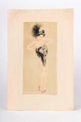 Etching by Vala Moro Vienna Depicting an Art Deco Dancing Nude, Charleston
