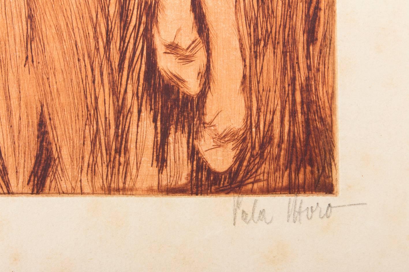 Etched Vala Moro, Vienna Two Art Deco Nude Etchings, circa 1925 For Sale