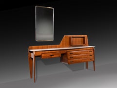Italian Mid-Century Vanity Dresser with Marble Top by Silvio Cavatorta, 1950s