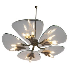 Rare Mid-Century Modern Pietro Chiesa Chandelier for Fontana Arte, 1950s