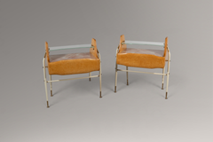 Pair of Silvio Cavatorta Nightstands with Ivory Legs, Italy, 1950s