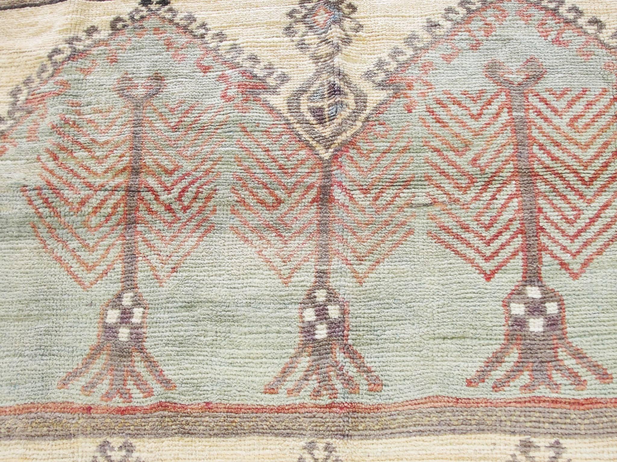 Wool Antique Turkish Oushak Gallery/Runner Carpet, 5'4