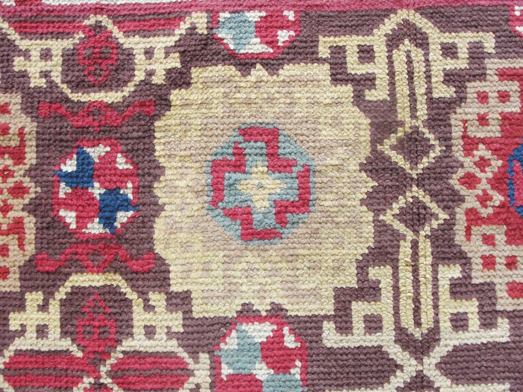 Hand-Woven Antique Savoriness English Carpet, 8' x 11' For Sale