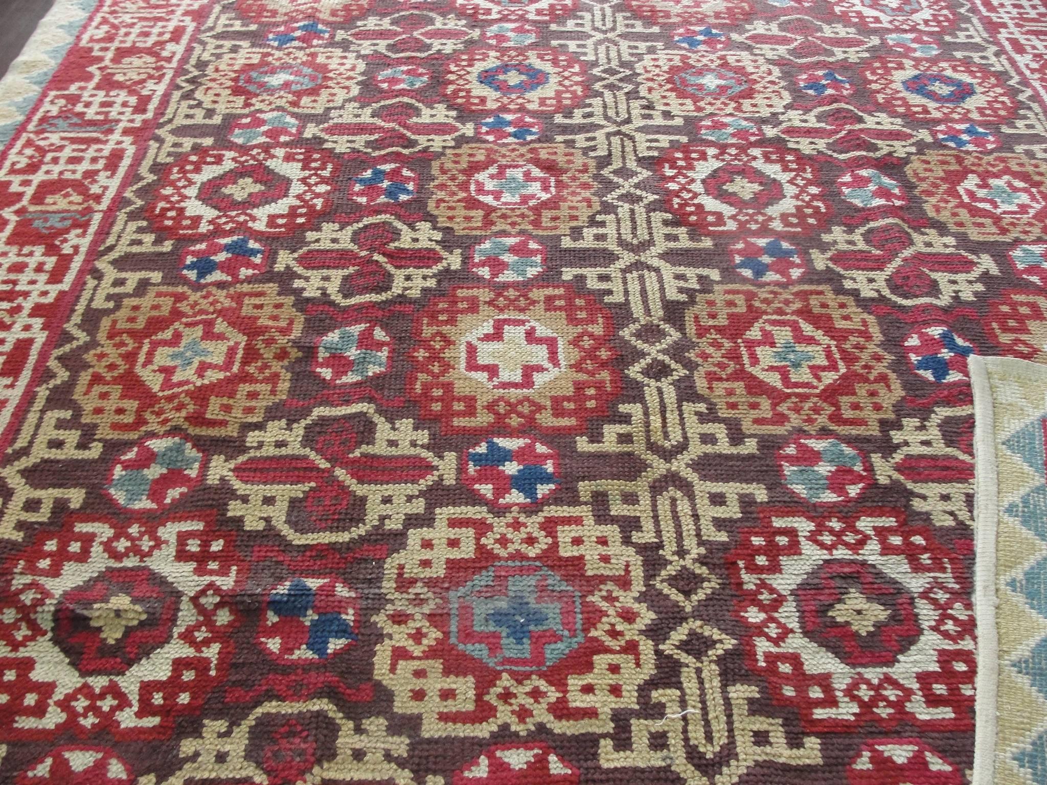Antique Savoriness English Carpet, 8' x 11' For Sale 1