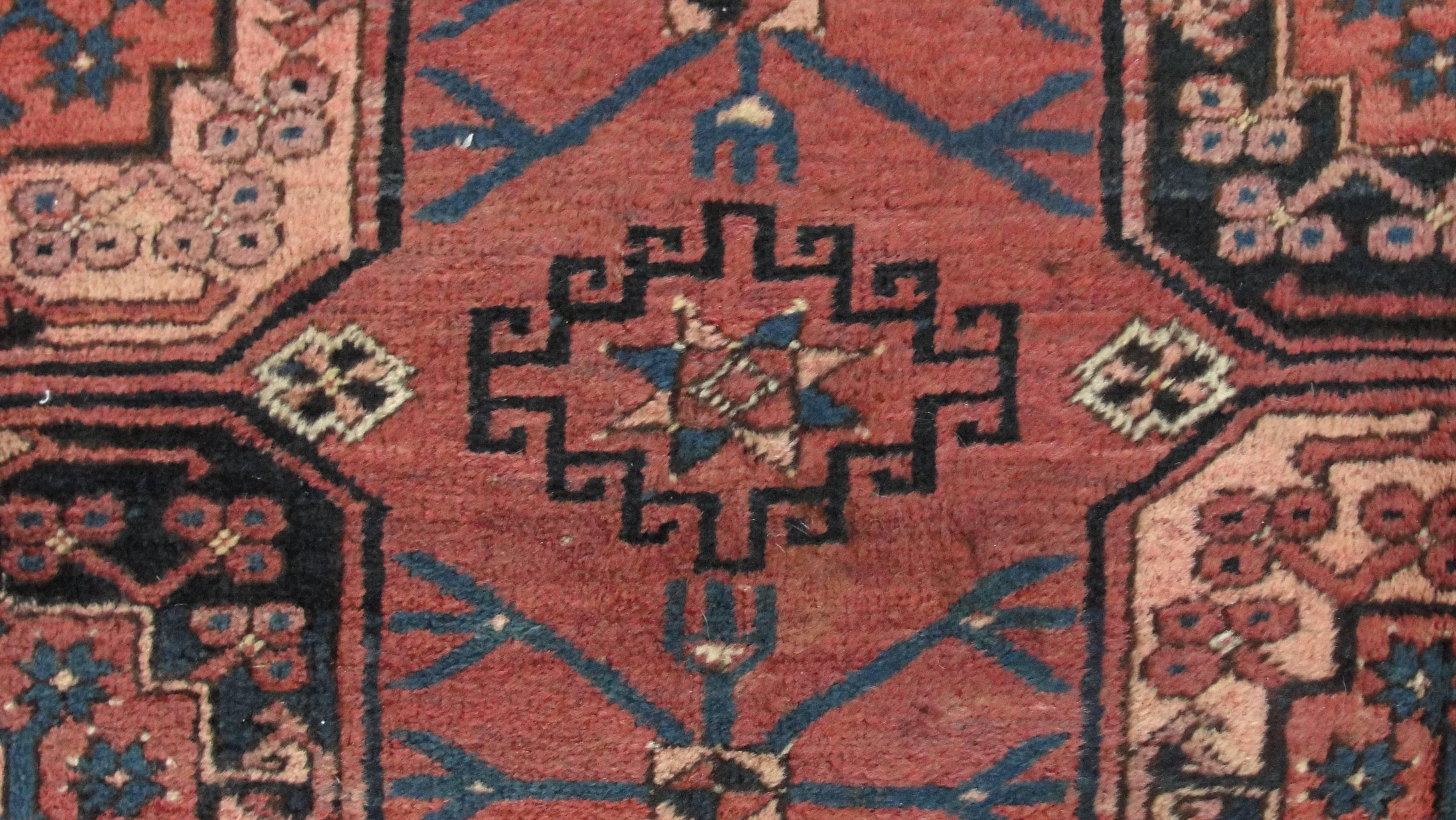 Wool Antique Turkoman Ersari Carpet