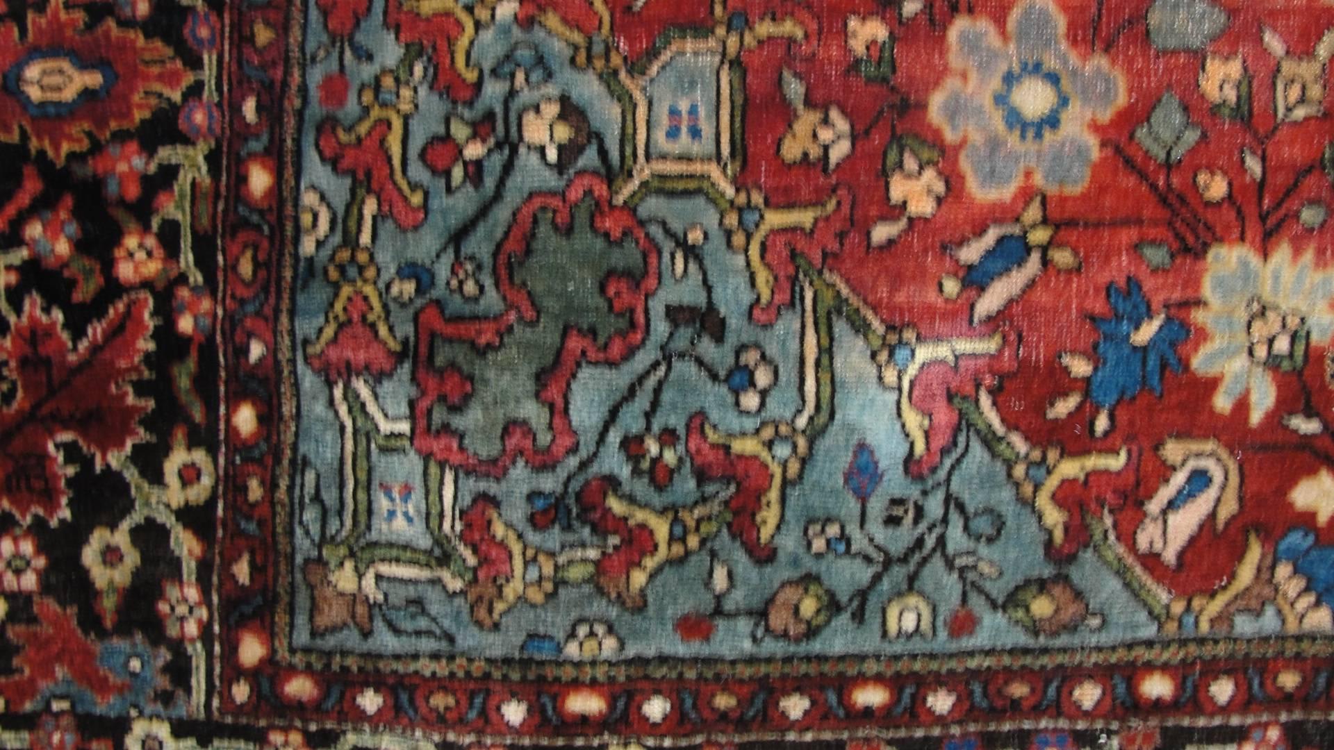 Antiker antiker Feraghan Sarouk-Teppich, um 1880 (Persisch) im Angebot