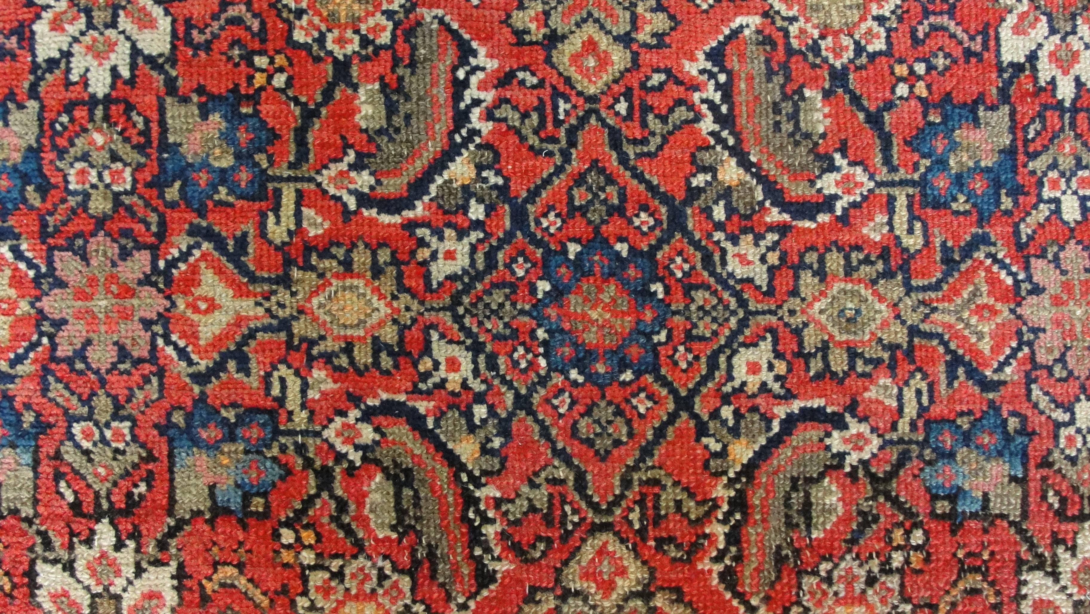 Wool Antique Persian Malayer Gallery Carpet For Sale