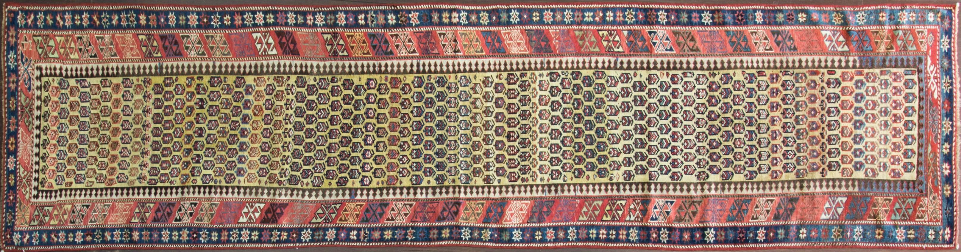 Shirvan rugs from district of Shirvan produced many highly decorative antique rugs. The depth of colors, the complexity of the composition and the phenomenal patterns featured in antique Shirvan rugs set them apart from those produced in other