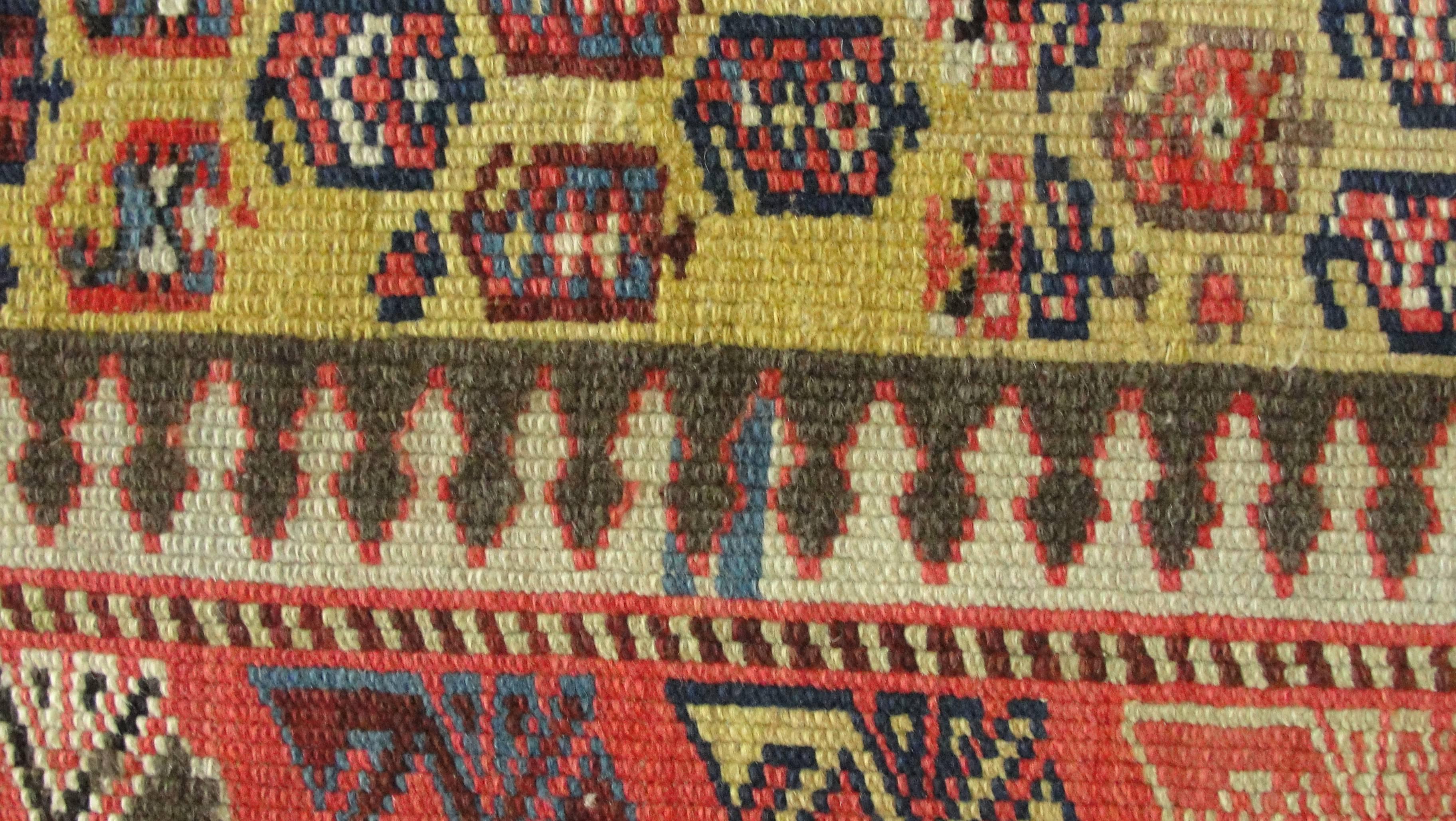 Traves de Mesa Antiguo Shirvan Caucásico/Gengha, 3'6