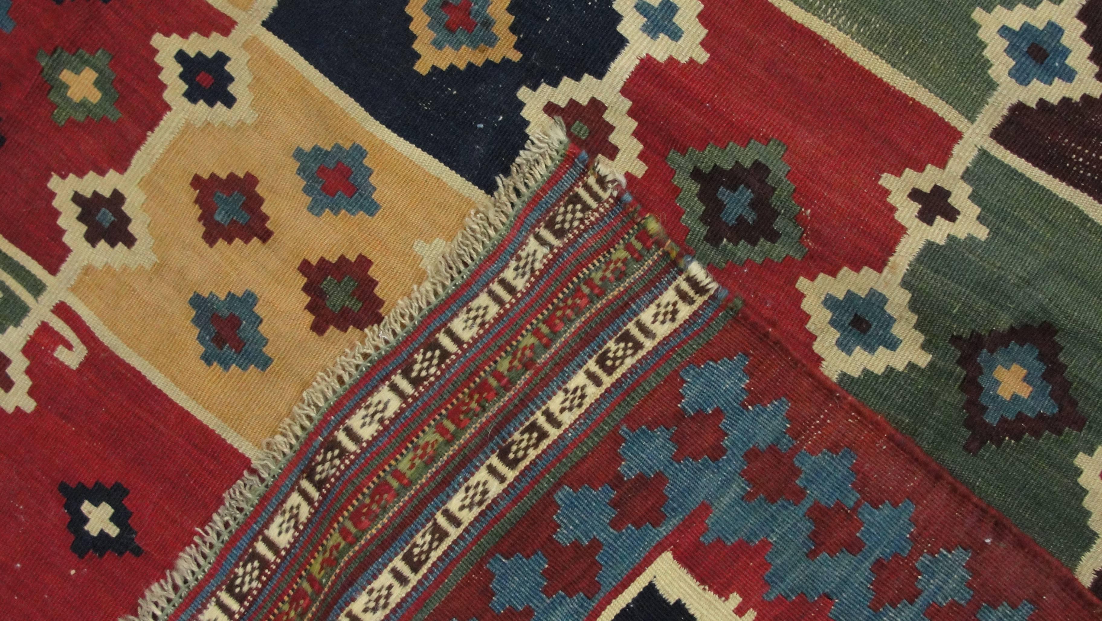 Antiker antiker Qashqai/ kaukasischer Kelim/Rug 4'10