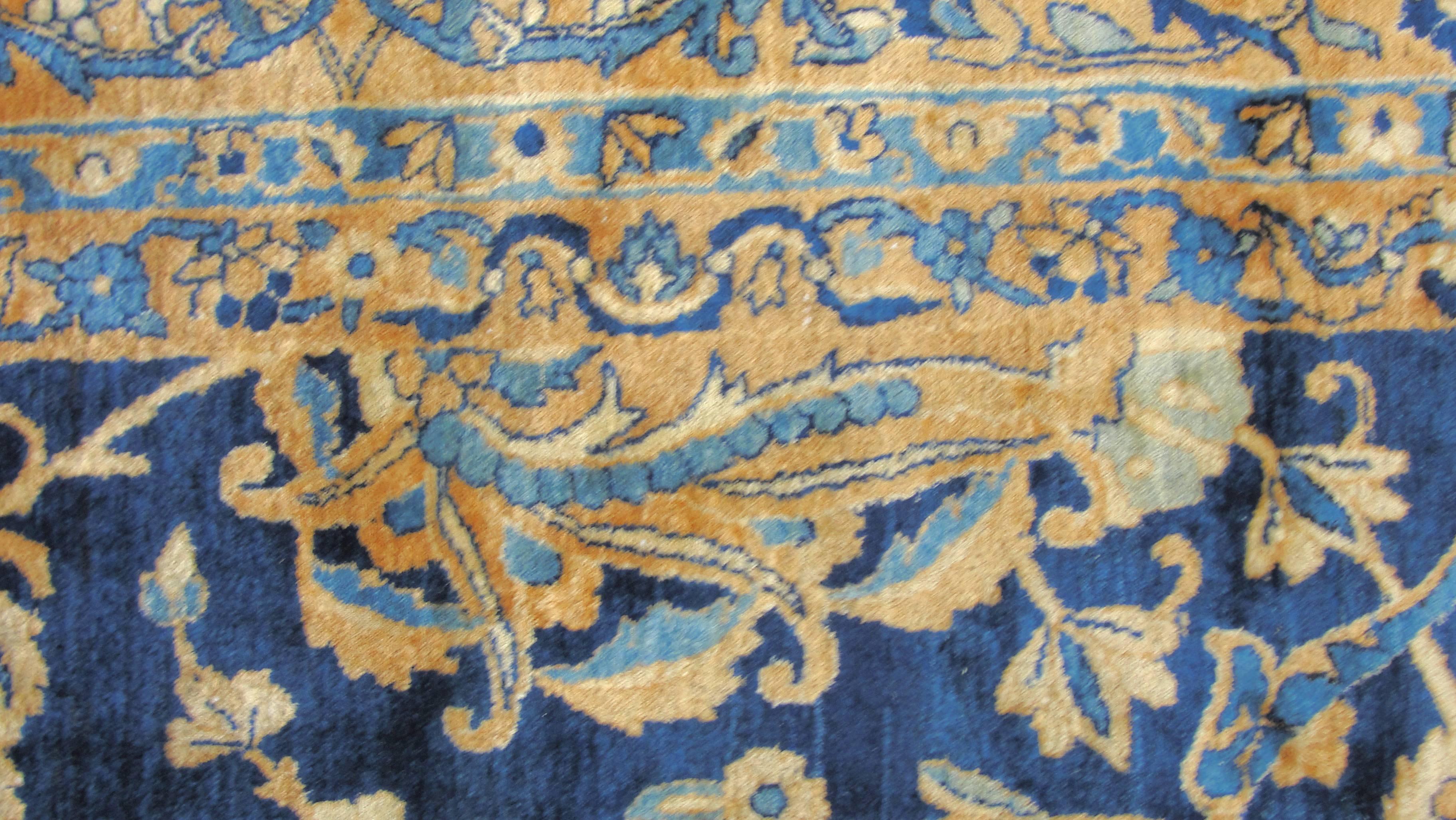 Antique Persian Laver Kerman Carpet, 8'5