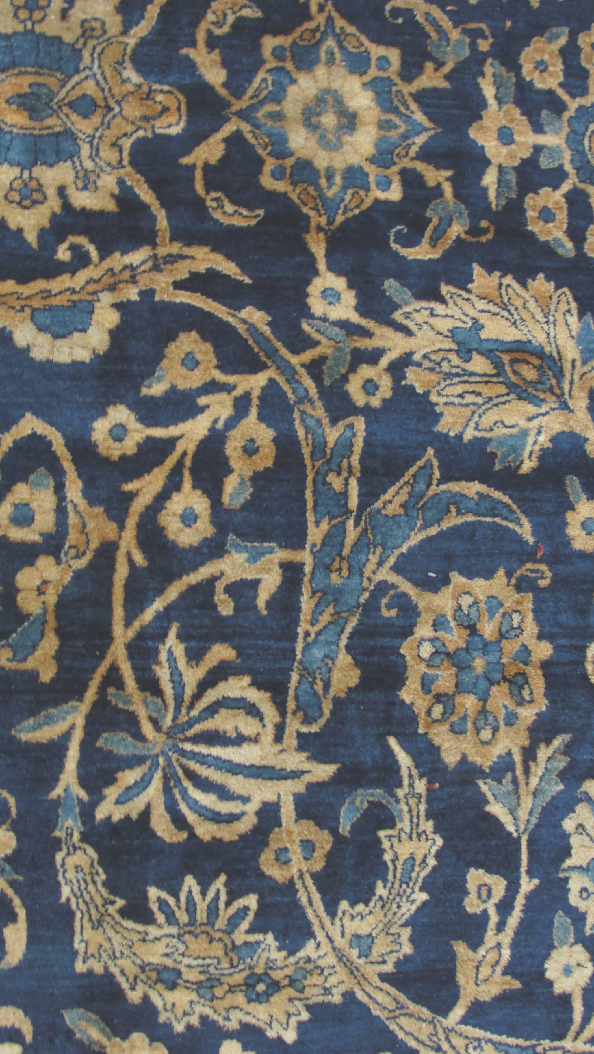 Antique Persian Laver Kerman Carpet, 8'5