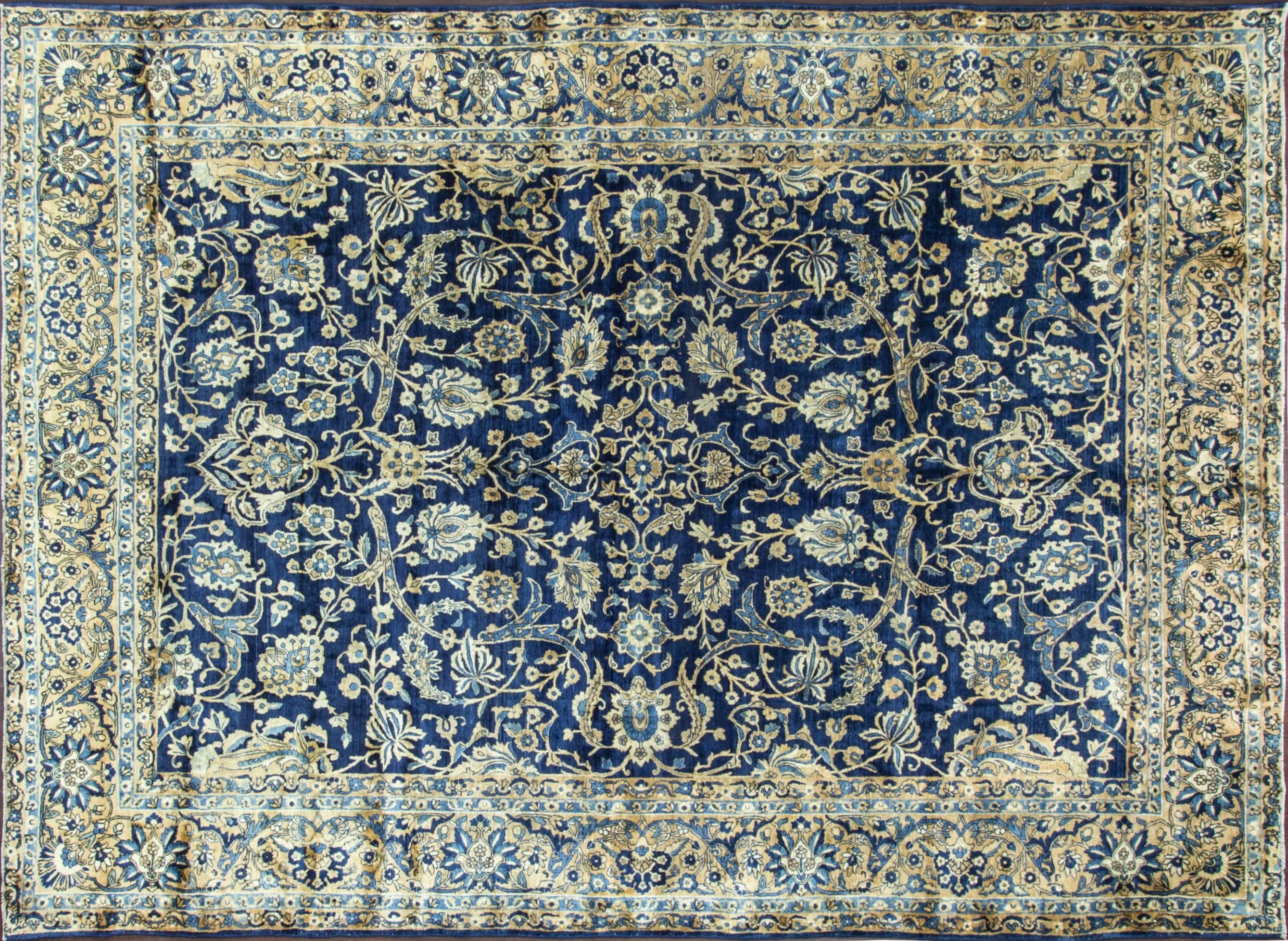 Fine traditional, circa 1920 Persian Laver Kerman.
Wool pile with vegetable dye.
Laver Kerman made in south east Persia, the rugs from this area are all made finely and very decorative. Measures: 8'5