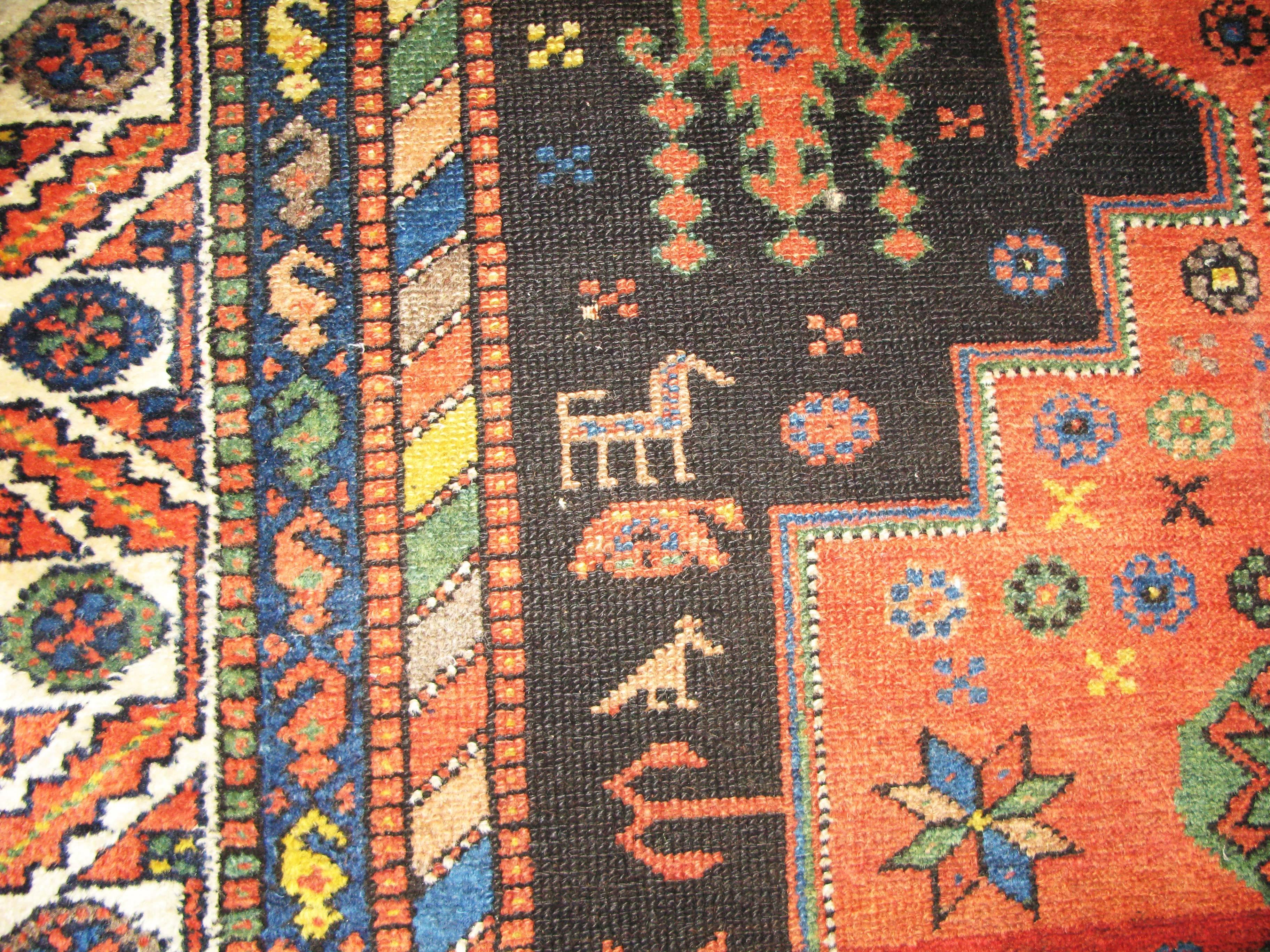 Hand-Woven Antique Persian Bakhtiari, Gallery size Runner For Sale