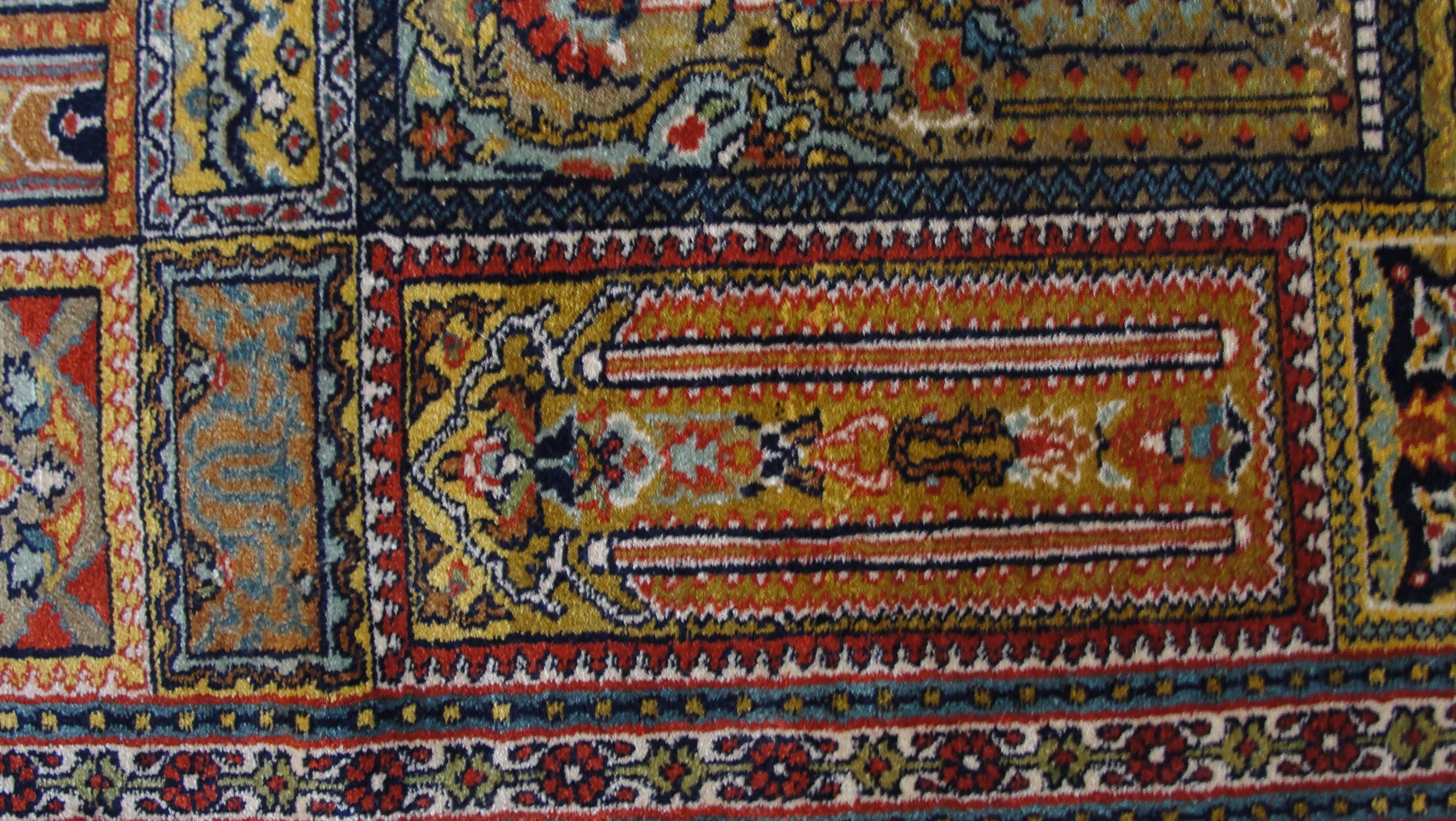 Vintage Silk Turkish Rug 1