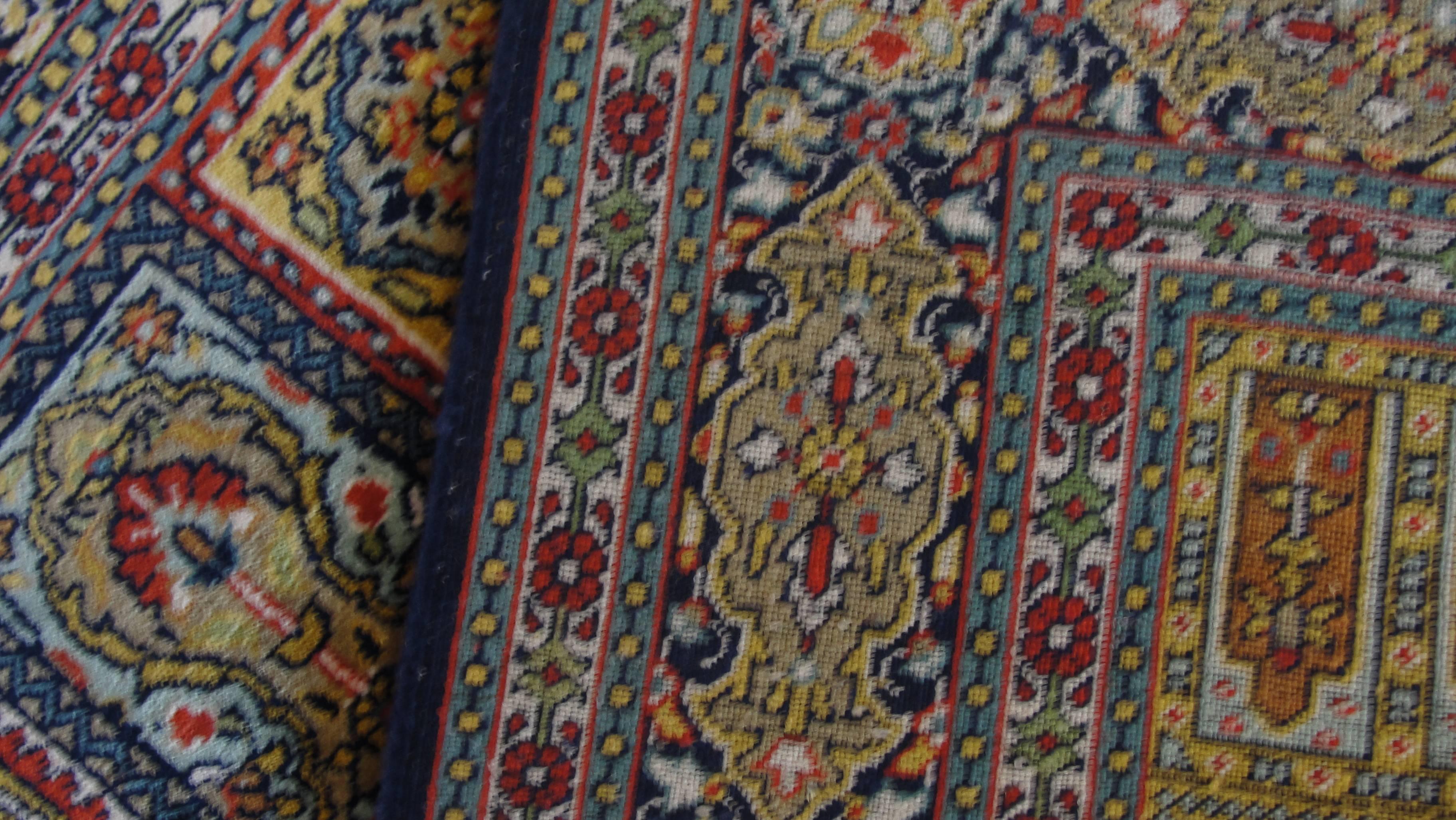 Hand-Woven Vintage Silk Turkish Rug